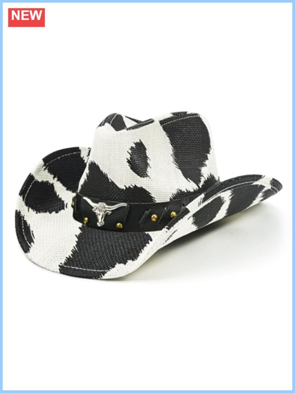 Straw Cow Print Cowboy Hat Western Cowgirl Bachelorette Party